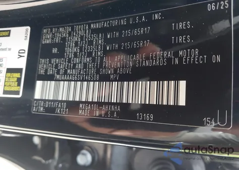 2025 Toyota Corolla Cross L из США, поврежденный, VIN 7MUAAAAG6SV146508